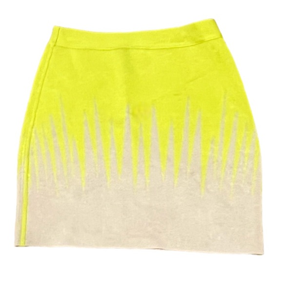 Marciano neon green and tan bodycon mini skirt - Picture 2 of 7